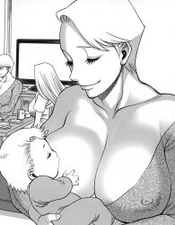  2girls baby breast_sucking breastfeeding eighth_wonder haruka_athena mother_and_daughter multiple_girls short_hair tamaki_nozomu uchi_no_musume_ni_te_wo_dasuna! 