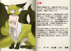 animal_ears animal_hands artist_request book breasts character_profile fur mon-musu_quest! monster_girl nanabi_(mon-musu_quest!) nipples tail translation_request rating:Questionable score:14 user:Furio