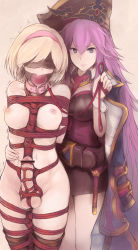  10s 2girls animal_collar arm_around_waist arms_behind_back ball_gag bar_censor bdsm belt between_breasts black_skirt blindfold blonde_hair bondage bound bound_legs box_tie breasts brown_legwear censored christina_(granblue_fantasy) collar djeeta_(granblue_fantasy) erection facing_viewer femdom futanari gag gagged granblue_fantasy hair_between_eyes hairband hat jacket jacket_on_shoulders large_breasts leash lips long_hair looking_at_viewer miniskirt morisova multiple_girls necktie newhalf nipples nude open_clothes open_jacket parted_bangs pencil_skirt penis pirate_hat purple_eyes purple_hair red_necktie rope shibari short_hair skirt smirk standing testicles thighhighs tied_penis trembling very_long_hair wing_collar wrist_cuffs  rating:Explicit score:190 user:danbooru