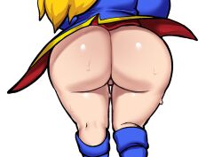  1girl absurdres ass ass_focus backboob blonde_hair breasts casual casual_nudity female_focus greyimpaction highres huge_ass huge_breasts large_breasts long_hair mario_(series) nintendo no_panties no_underwear princess_peach princess_peach:_showtime! swordfighter_peach thick_thighs thighs uncensored wide_hips 