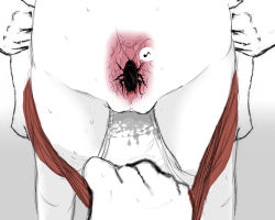  1girl bug cockroach creature_inside fan7 insect loli male_hand monochrome object_insertion panties panty_pull pussy underwear vaginal vaginal_object_insertion x-ray  rating:Explicit score:84 user:zanzibar