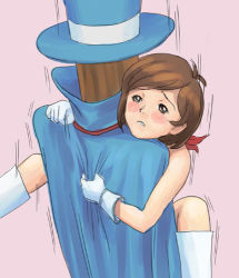 ace_attorney blush brown_eyes brown_hair capcom clothed_male_nude_female clothed_sex flat_chest loli lowres mr_hat nude puppet sex trucy_wright rating:Explicit score:22 user:OMC