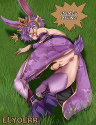  ! 1boy absurdres anal animal_ears anus armpit_hair ass ass_focus ass_hair bad_tag blue_eyes blush bottomless crossdressing elyoerr embarrassed english_text eyes_open falling field flaccid foreskin glasses grass grass_field green_background hairy_anus hairy_balls hairy_legs hairy_male headgear highres imminent_anal imminent_penetration imminent_rape japanese_clothes kimono looking_back lying male male_focus nature nervous on_grass on_ground on_side open_mouth paladins paladins_champions_of_the_realm penis perineum presenting presenting_anus purple_eyes purple_hair rabbit_ears rabbit_tail rei_(paladins) scared shy skirt solo speech_bubble tail talking tatami testicles thick_thighs thighhighs thighs trap uncensored undressing yukata 