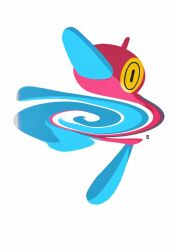 01coil black_eyes body_modification colored_sclera creatures_(company) expressionless floating game_freak gen_4_pokemon highres nintendo no_humans pokemon pokemon_(creature) porygon-z psychedelic simple_background solo yellow_sclera