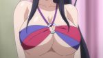  10s 1girl animated sound bikini bikini_top_only bouncing_breasts breasts female_focus high_school_dxd highres himejima_akeno large_breasts long_hair purple_eyes smile solo swimsuit underboob video video  rating:Questionable score:105 user:lkuroi