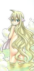 ass bath blonde_hair censored convenient_censoring fairy_tail flat_chest green_eyes loli long_hair looking_back mashima_hiro mavis_vermilion nude official_art smile very_long_hair water rating:Questionable score:64 user:Darknesslover5000