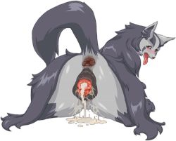  1girl aftersex anus ass blush creatures_(company) cum cumdrip fat_mons furry furry_female game_freak gen_3_pokemon looking_at_viewer looking_back mightyena nezunezu nintendo open_mouth pokemon pokemon_(creature) prolapse pussy rectal_prolapse red_eyes simple_background solo tail tongue  rating:Explicit score:81 user:Xima