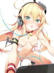  +_+ 1girl :o albacore_(azur_lane) azur_lane blonde_hair body_writing breast_milk breasts completely_nude curly_hair female_ejaculation female_masturbation female_orgasm from_below green_eyes hair_between_eyes headphones heart heart-shaped_pupils highres kneeling lactation loli long_hair looking_at_viewer makina9696 masturbation messy_hair milking_machine navel nipples nude object_insertion orgasm pussy pussy_juice riding rigging small_breasts solo straddling submarine symbol-shaped_pupils tally thighs turret vaginal vaginal_object_insertion very_long_hair watercraft  rating:Explicit score:88 user:danbooru