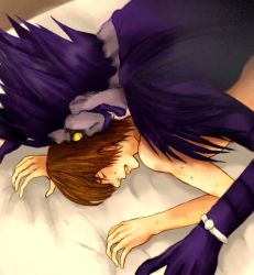  brown_hair death_note light male_focus ryuk shinigami yaoi  rating:Explicit score:10 user:cool_kat_1996