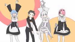  animated animated_gif dancing emilia_(re:zero) kono_subarashii_sekai_ni_shukufuku_wo! lowres natsuki_subaru parody puck_(re:zero) ram_(re:zero) re:zero_kara_hajimeru_isekai_seikatsu rem_(re:zero)  rating:Sensitive score:31 user:coolgames