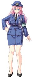  1girl gloves police police_uniform policewoman skirt type6 uniform  rating:Sensitive score:3 user:tam
