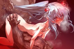 1girl 2boys ass_grab blush breasts chest_hair girl_on_top grabbing_another&#039;s_hair hair_bobbles hair_ornament head_out_of_frame heart heart-shaped_pupils hetero hoshino_ruri implied_sex kidou_senkan_nadesico loli long_hair multiple_boys nipples saliva shiny_skin small_breasts sweat symbol-shaped_pupils tears tongue tongue_out twintails wanaata xebec rating:Explicit score:51 user:Domestic_Importer
