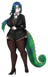  1girl absurdres furyooo green_hair heels highres original reptile_girl tagme  rating:General score:1 user:Revoking123