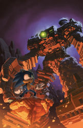 1boy absurdres animal_nose archie_comics chip_(sonic) colossus epic evan_stanley floating furry furry_male gaia_colossus gloves green_eyes highres huge_filesize male_focus open_mouth rock sonic_(series) sonic_the_hedgehog sonic_the_hedgehog_(archie_comics) sonic_unleashed textless_version white_gloves rating:General score:9 user:danbooru