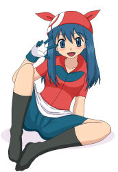  1girl aliasing artist_request bandana bike_shorts blue_eyes blue_hair blush breasts cameltoe cosplay creatures_(company) dawn_(pokemon) game_freak gloves knees latex legs matching_hair/eyes may_(pokemon) may_(pokemon)_(cosplay) nintendo open_mouth pokemon ponytail rescueme1496 short_hair shorts small_breasts socks solo tongue  rating:Questionable score:47 user:Rap_Gawd