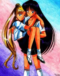 2girls loli moon multiple_girls sailor school_uniform yuri rating:Explicit score:0 user:cerebro-0010