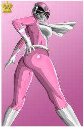  ass cape dai_sentai_goggle_v goggle_pink hands_on_own_hips highres huge_ass looking_back pink_outfit queen_vegeta_69 super_sentai turned_around  rating:Questionable score:1 user:DrawnIce