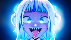  1girl gawr_gura highres hololive hololive_english pwr_aftr sharp_teeth smile teeth tongue tongue_out virtual_youtuber white_hair  rating:Sensitive score:11 user:withthefur