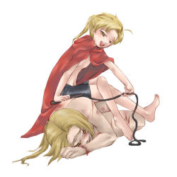  00s 2boys alphonse_elric blood brothers clothed_on_nude edward_elric fullmetal_alchemist incest male_focus multiple_boys siblings tagme whip yaoi  rating:Explicit score:8 user:gandalf359