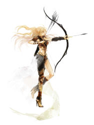  1990s_(style) arrow_(projectile) blonde_hair bow_(weapon) final_fantasy final_fantasy_iv long_hair mimic_(artist) ponytail quiver rosa_farrell weapon 