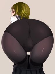 1boy androgynous anus ass ass_focus bent_over black_eyes black_panties black_pantyhose blouse blush braid brown_eyes brown_hair bulge crossdressing crotch_seam from_behind glasses green_hair grey_background highres long_hair looking_back male_focus original panties panties_over_pantyhose panties_under_pantyhose pantyhose school_uniform see-through serafuku shirt shota simple_background skirt solo sweat thighband_pantyhose trap twin_braids underwear undressing wachiwo white_shirt rating:Questionable score:241 user:BlueBaroness