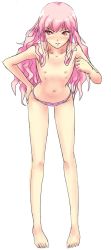  1girl amiba48 bad_id bad_pixiv_id bow bow_panties female_focus flat_chest full_body loli long_hair looking_at_viewer louise_francoise_le_blanc_de_la_valliere panties pink_hair simple_background solo underwear zero_no_tsukaima 