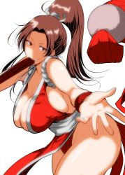  1girl absurdres breasts fatal_fury highres huge_breasts kairanban ponytail shiranui_mai smile solo 