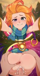1boy 1girl anus armlet ass ass_grab breasts cum cum_in_pussy freckles hair_ornament hetero heterochromia highres jewelry league_of_legends long_hair merunyaa multicolored_hair necklace orange_hair penis portal_(object) sex small_breasts smile sparkle spread_anus spread_ass uncensored vaginal zoe_(league_of_legends) rating:Explicit score:641 user:report_yasuo_4_feed