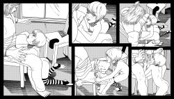  2boys absurdres age_difference assisted_exposure brothers comic erection family highres incest male_focus monochrome multiple_boys penis shota shotail siblings size_difference yaoi  rating:Explicit score:12 user:hitomi_14567