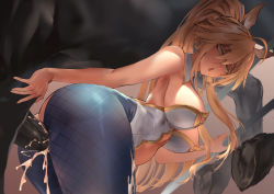 1girl animal_penis artoria_pendragon_(all) artoria_pendragon_(fate) artoria_pendragon_(swimsuit_ruler)_(fate) ass bestiality blonde_hair breasts censored cum cum_in_pussy fate/grand_order fate_(series) horse horse_penis large_breasts large_penis leotard long_hair mosaic_censoring penis playboy_bunny polki ponytail sex rating:Explicit score:311 user:DoctorWasabi