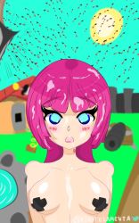  archer_(clash_of_clans) bandages blue_eyes breasts clash_of_clans clash_royale highres medium_breasts pink_hair  rating:Explicit score:4 user:Nikote