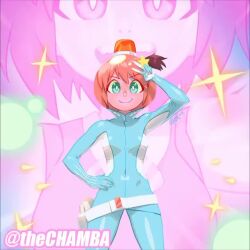  1girl animated blue_eyes breasts brown_hair lowres luluco red_hair sound tagme thechamba trigger-chan uchuu_patrol_luluco video wide_hips 