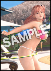 1girl 3d bikini breasts dead_or_alive dead_or_alive_5 dead_or_alive_xtreme_3_fortune dead_or_alive_xtreme_beach_volleyball honoka_(doa) large_breasts official_art pink_hair solo swimsuit rating:Questionable score:7 user:jojosstand