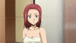 00s 1girl animated animated_gif blue_eyes blush code_geass door frosted_glass glass kouzuki_kallen naked_towel red_hair short_hair solo surprised towel rating:Questionable score:82 user:danbooru