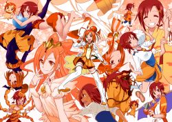 10s 1girl :d ^_^ animalization bad_end_precure bad_end_sunny bad_id bad_pixiv_id ball bike_shorts bikini black_bodysuit blouse bodysuit bow-shaped_hair clenched_teeth closed_eyes cure_sunny cure_sunny_(princess_form) highres hino_akane_(smile_precure!) holding holding_ball horse long_hair magical_girl nagashii_kouhei necktie open_mouth orange_eyes orange_hair orange_shirt orange_skirt precure princess_form_(smile_precure!) red_eyes red_hair school_uniform shirt short_hair skirt smile smile_precure! swimsuit teeth thighhighs volleyball_(object) white_thighhighs