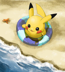  beach creatures_(company) game_freak gen_1_pokemon innertube nintendo no_humans pikachu pokemon pokemon_(creature) solo starfish suppo swim_ring  rating:General score:14 user:danbooru