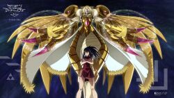 angel angel_girl armor claws digimon digimon_(creature) digimon_adventure_tri. english_text gunbuster_pose highres japanese_text mochizuki_meiko original rasielmon
