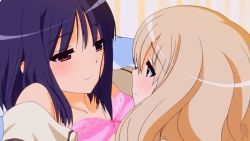 2girls animated animated_gif kawamura_reo kiss long_hair multiple_girls sawaguchi_mai short_hair sono_hanabira_ni_kuchizuke_wo yuri rating:Sensitive score:69 user:fapsam