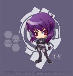  1girl chibi ghost_in_the_shell kusanagi_motoko lowres purple_eyes purple_hair solo  rating:Sensitive score:1 user:selenaz