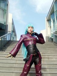 airbrushed chinese_text cosplay kula_diamond meiwai photo_(medium) snk the_king_of_fighters  rating:Sensitive score:10 user:hntcboy
