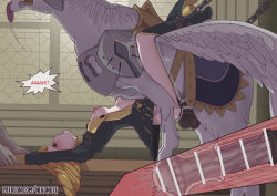 1girl 2boys animal_penis arched_back bestiality blonde_hair blush boots breasts breasts_out censored cervical_penetration cervix crying deep_penetration fire_emblem fire_emblem:_three_houses garreg_mach_monastery_uniform high_heel_boots high_heels horse horse_penis ingrid_brandl_galatea knee_boots large_insertion large_penis large_testicles long_hair multiple_boys nekonote_(neko-no-te92) nintendo nipples pegasus penis rape restrained runny_makeup saliva sex small_breasts stomach_bulge tears testicles tongue trembling vaginal wings x-ray rating:Explicit score:498 user:DoctorWasabi