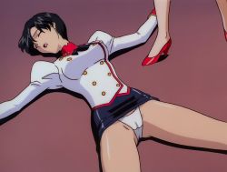  agent_aika aika_(series) cameltoe cleft_of_venus delmo closed_eyes highres panties resized screencap third-party_edit unconscious underwear upscaled white_delmo  rating:Questionable score:26 user:somnophil