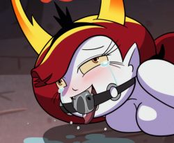  1girl ahegao animated ball_gag breasts colored_skin fucked_silly gag gagged hekapoo pointy_ears red_hair saliva star_vs_the_forces_of_evil tagme tears tongue white_skin  rating:Explicit score:63 user:banana90