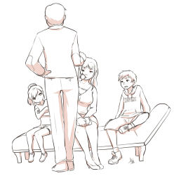  2boys 2girls age_difference aogami brother_and_sister child flat_chest from_behind hypnosis mature_female mind_control monochrome mother_and_daughter mother_and_son multiple_boys multiple_girls siblings  rating:Sensitive score:140 user:Seltzer_water