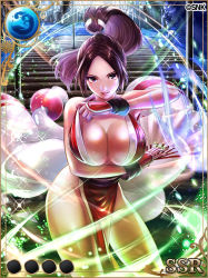  1girl breasts cleavage fatal_fury large_breasts long_hair ponytail revealing_clothes shiranui_mai tagme the_king_of_fighters  rating:Sensitive score:8 user:Zphiroute