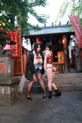  2girls absurdres ass bdsm bondage bound chouzuki_maryou cosplay highres multiple_girls nana_to_kaoru photo_(medium) ushijima_iiniku  rating:Questionable score:33 user:bimbobaggins