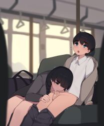 1boy 1girl absurdres age_difference black_hair black_skirt braid breasts brother_and_sister bus_interior censored cum cum_in_mouth elder_sister_(pepper0) fellatio grabbing grabbing_another&#039;s_breast handjob hetero highres incest large_breasts mosaic_censoring motion_lines nipples onee-shota oral original penis pepper0 plaid plaid_skirt short_hair shota siblings sister_(pepper0) sitting skirt twin_braids white_shirt_brother_(pepper0) rating:Explicit score:797 user:Derpinasex_