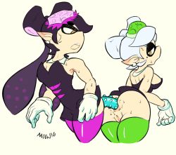 2girls anal anal_object_insertion anus ass ass-to-ass black_hair bottomless breasts callie_(splatoon) cleft_of_venus clothed_sex cousins detached_collar dildo domino_mask double_dildo dress earrings gloves highres incest inkling_player_character jewelry lilmoonie looking_at_another looking_back marie_(splatoon) mask moaning mole mole_under_eye multiple_girls nintendo object_insertion open_mouth pointy_ears pussy sex_toy shared_object_insertion simple_background skindentation splatoon_(series) standing sweat tentacle_hair thighhighs uncensored white_background white_hair wide_hips yellow_eyes yuri rating:Explicit score:116 user:ComboBreaking