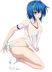 1girl ass bikini blue_hair breasts brown_eyes butt_crack high_school_dxd highres kneeling large_breasts looking_at_viewer nail_polish one_eye_closed short_hair sicnesse smile solo swimsuit tongue tongue_out wedgie xenovia_quarta rating:Questionable score:69 user:DoctorWasabi