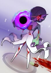  +_+ 1girl arm_at_side artist_name black_hole blood blood_on_arm blood_on_face blood_on_leg bob_cut brendan_(pokemon) bright_pupils closed_mouth colored_skin constricted_pupils creatures_(company) dutch_angle female_focus flat_chest full_body game_freak gardevoir gen_3_pokemon glowing glowing_eyes green_hair green_headband green_skin hair_over_one_eye hand_up headband highres legs legs_apart looking_at_viewer motion_blur multicolored_skin nintendo one_eye_covered pokemon pokemon_(creature) pokemon_emerald pokemon_rse pool_of_blood red_eyes short_hair solo sorara_(sorara_togalove) standing twitter_username two-tone_skin unworn_headband watermark white_pupils white_skin wide-eyed  rating:Questionable score:2 user:AngryZapdos